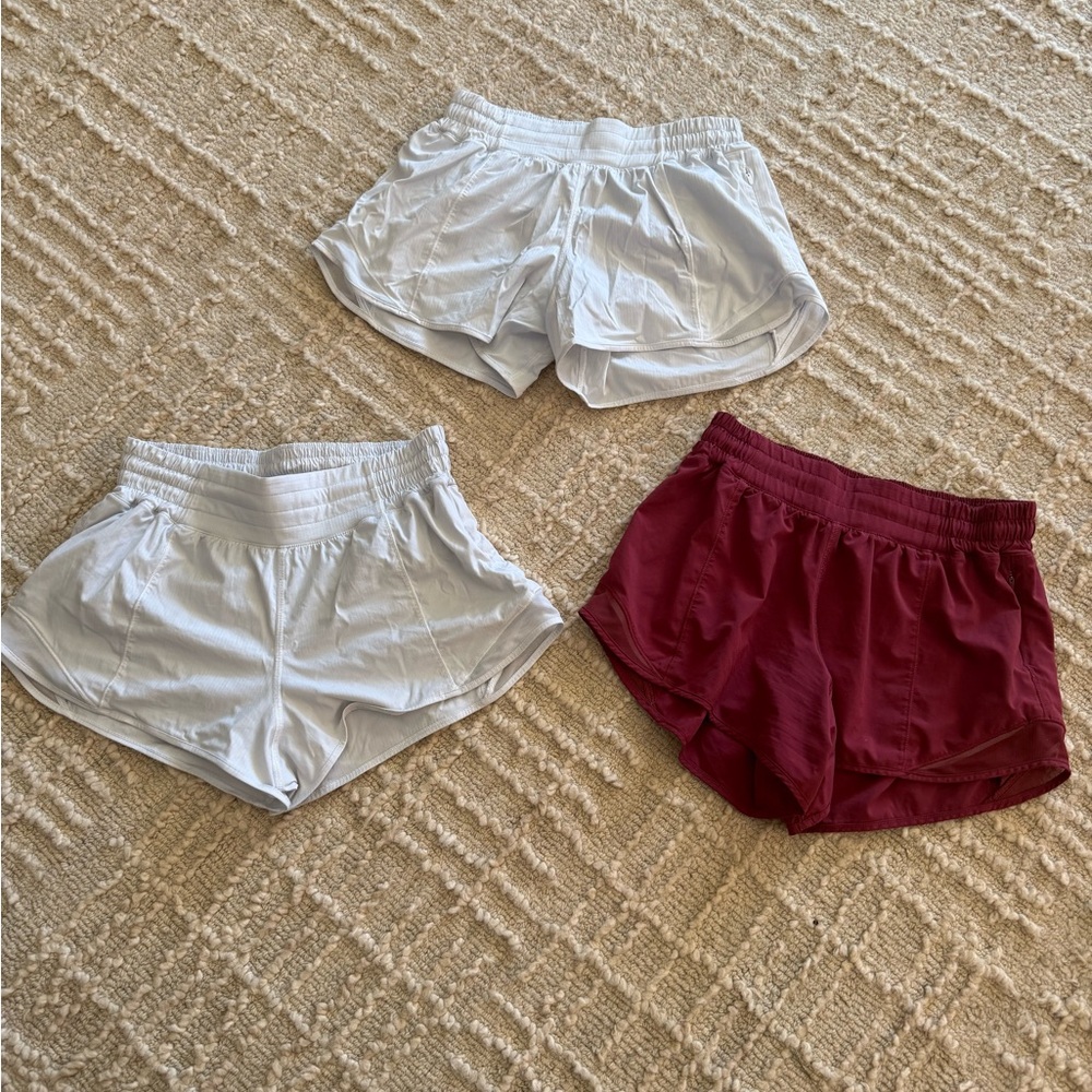 lululemon athletica Women's Athletic Shorts - White, Gray, and Red